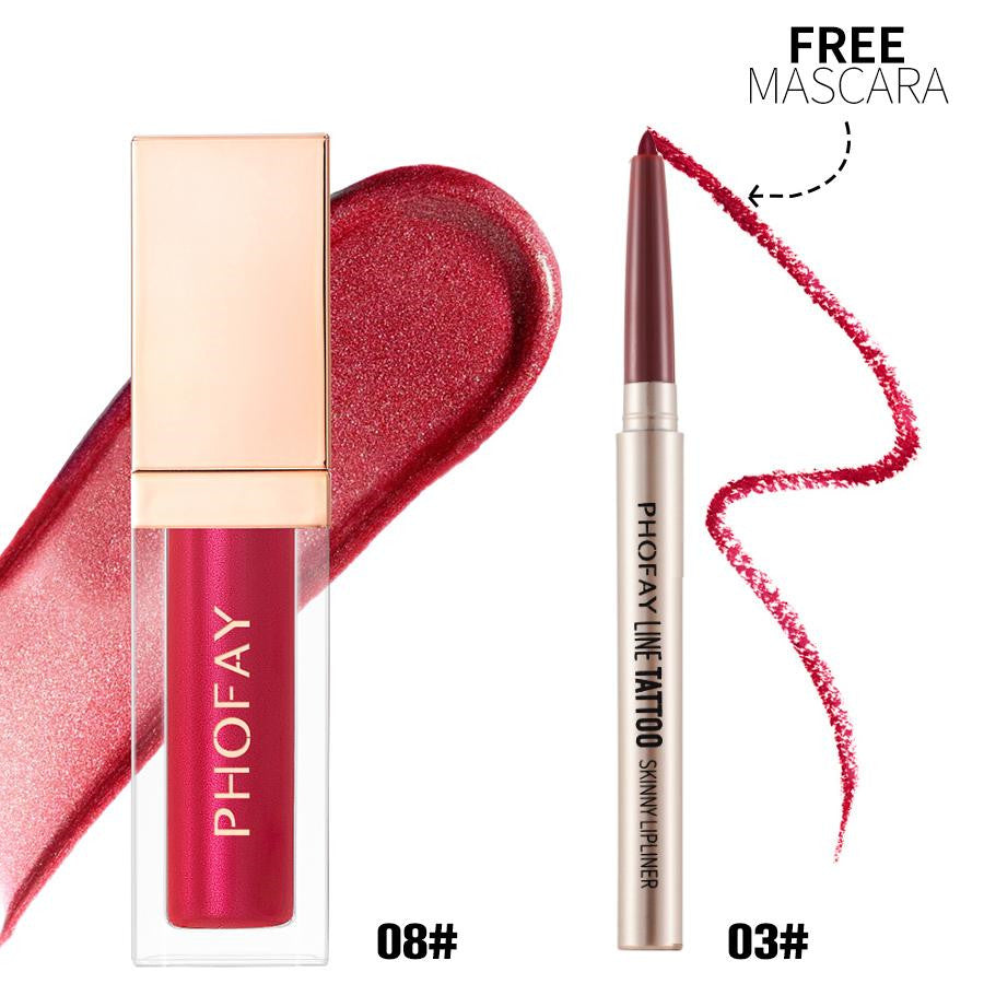 PHOFAY Lipliner And Ultra-Glossy Lip Gloss LadyShow.Store