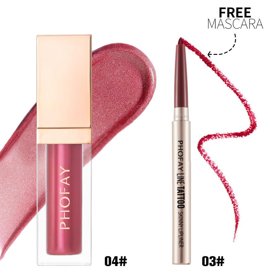 PHOFAY Lipliner And Ultra-Glossy Lip Gloss LadyShow.Store