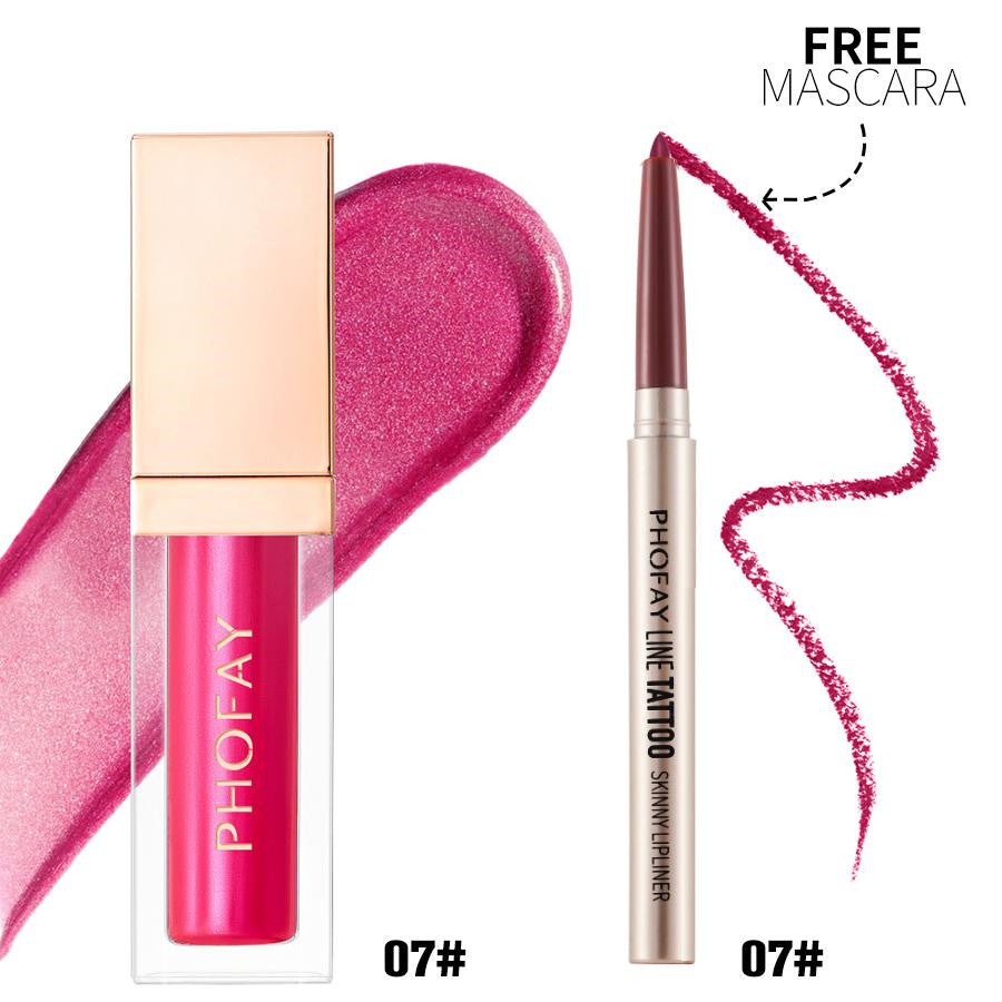 PHOFAY Lipliner And Ultra-Glossy Lip Gloss LadyShow.Store
