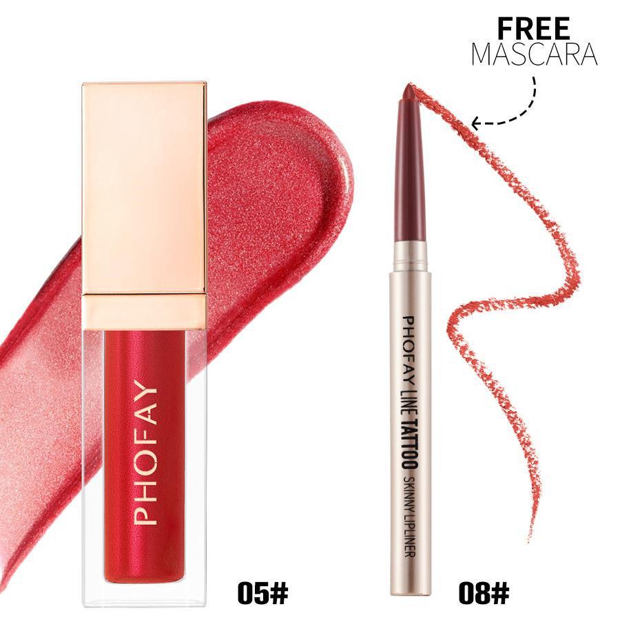 PHOFAY Lipliner And Ultra-Glossy Lip Gloss LadyShow.Store