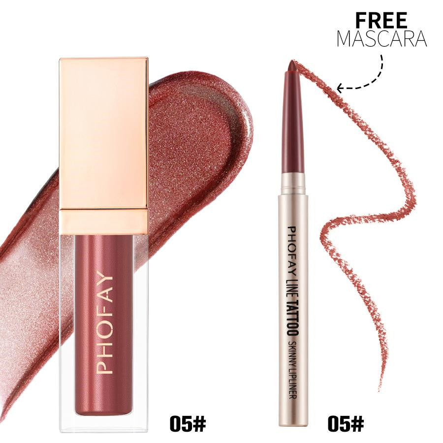 PHOFAY Lipliner And Ultra-Glossy Lip Gloss LadyShow.Store