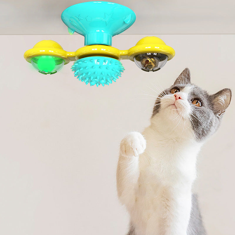 Cat Rotating Windmill Multi-Function Toys Itch Scratching Device Teeth Shining Toy Pets Fashion