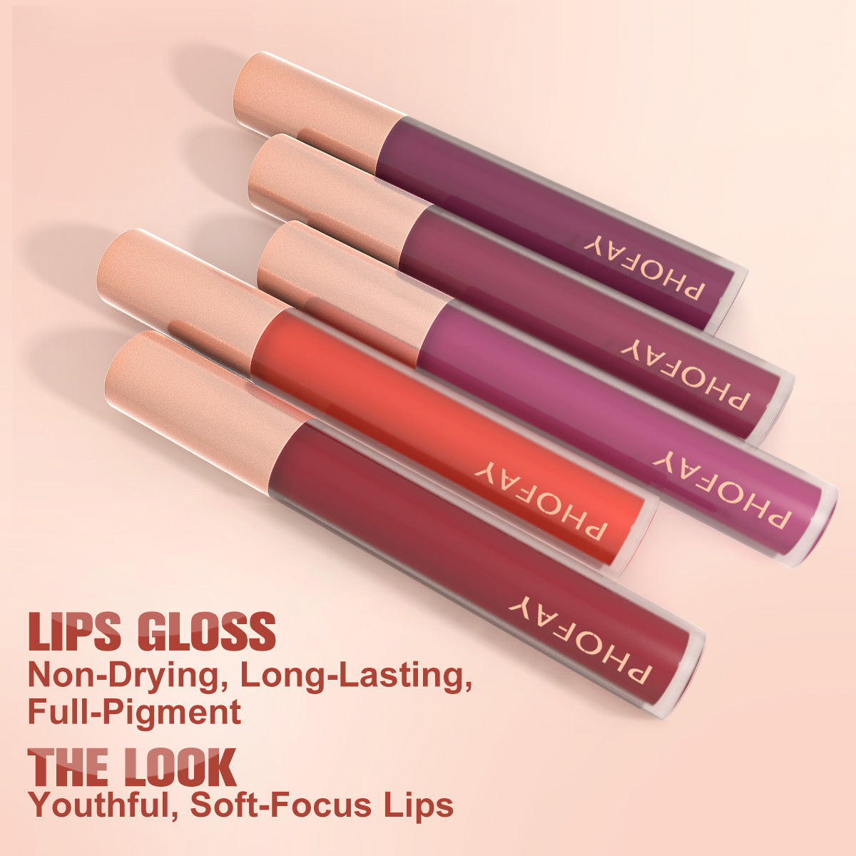 PHOFAY Non-Sticky Lip Gloss LadyShow.Store