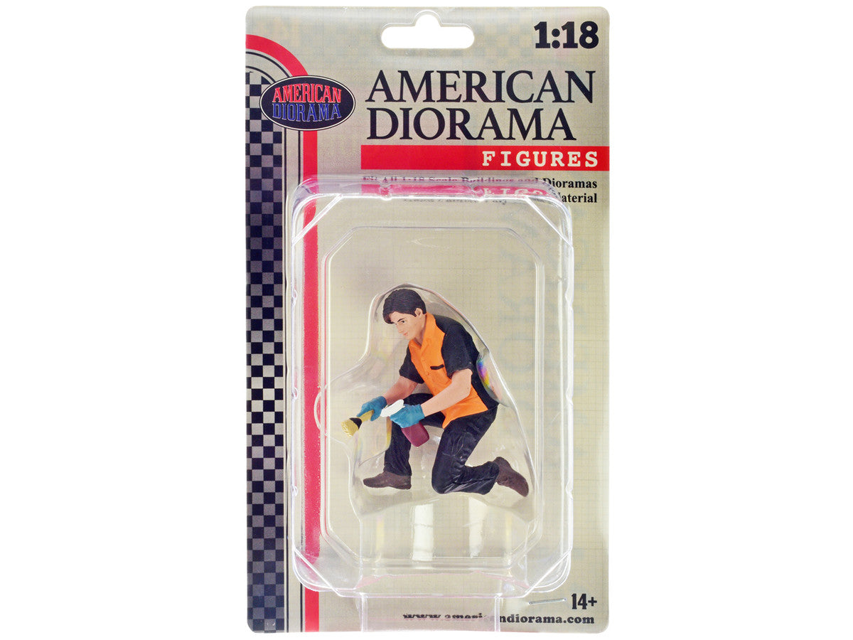 "Detail Masters" Figure 1 (Wheel Cleaning) for 1/18 Scale Models by American Diorama LuxuryLifeWay Online Store