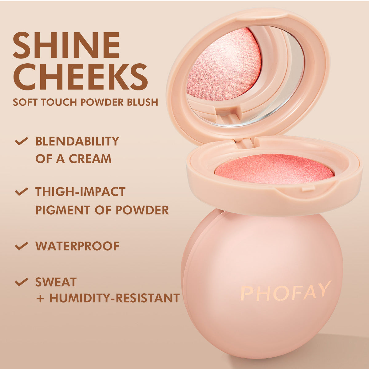 PHOFAY Luminous Powder Blush LadyShow.Store
