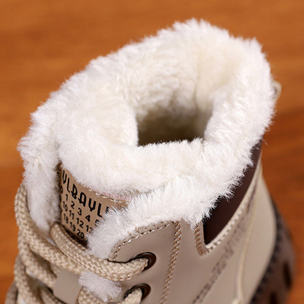 Ins Lace-up Snow Boots Winter Warm Fleece Flat Shoes For Women Fashion Casual Plush Ankle Boot CJD