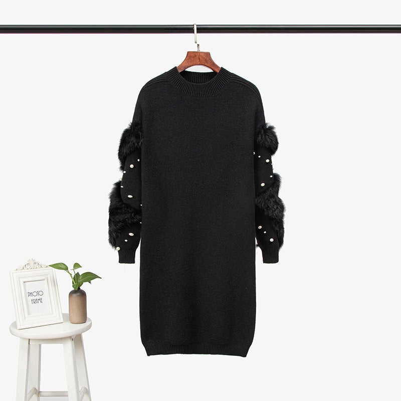Medium length knitted dress for women NorixaFashion.com