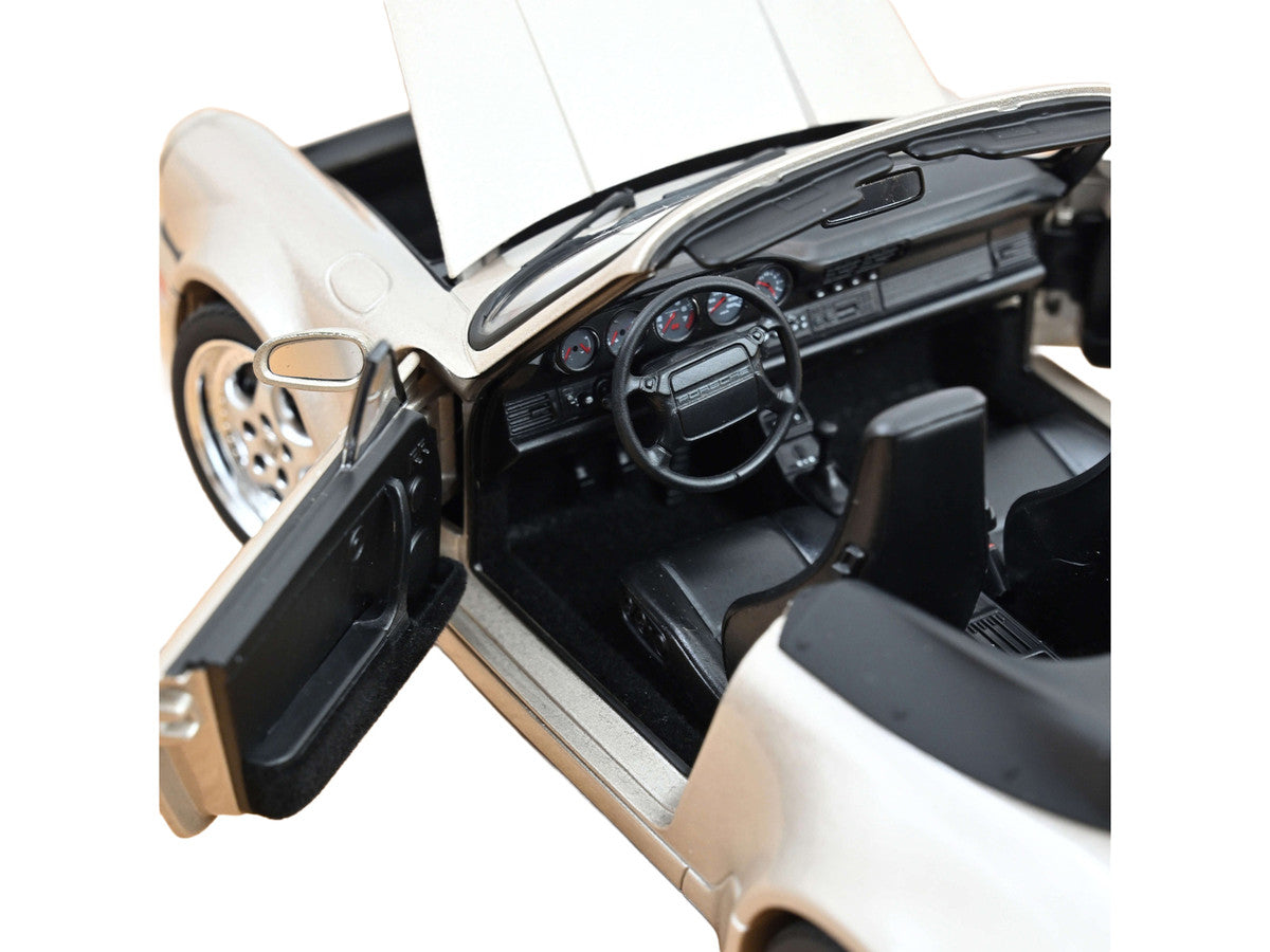 1992 Porsche 911 Carrera 2 Turbo Look Cabriolet Zermatt Silver Metallic 1/18 Diecast Model Car by Norev LuxuryLifeWay Online Store