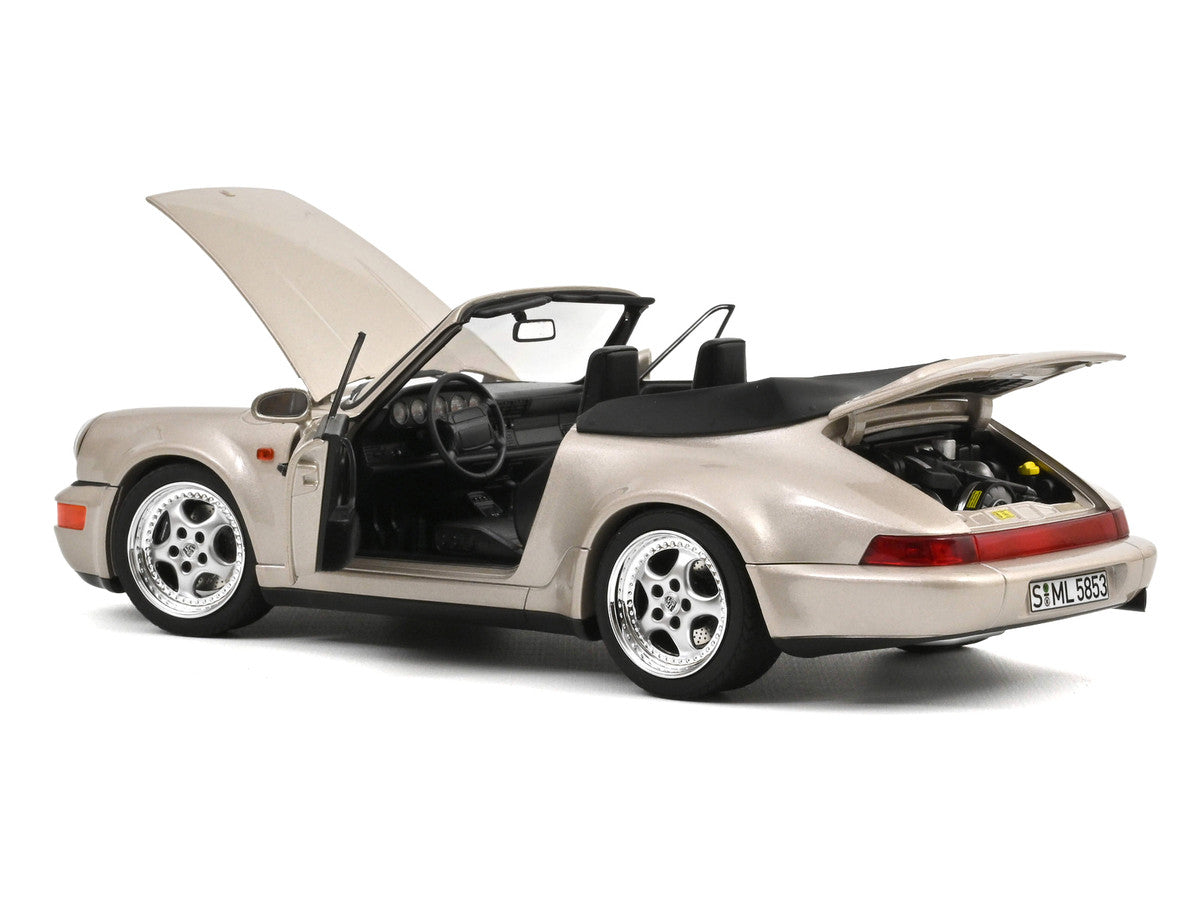 1992 Porsche 911 Carrera 2 Turbo Look Cabriolet Zermatt Silver Metallic 1/18 Diecast Model Car by Norev LuxuryLifeWay Online Store