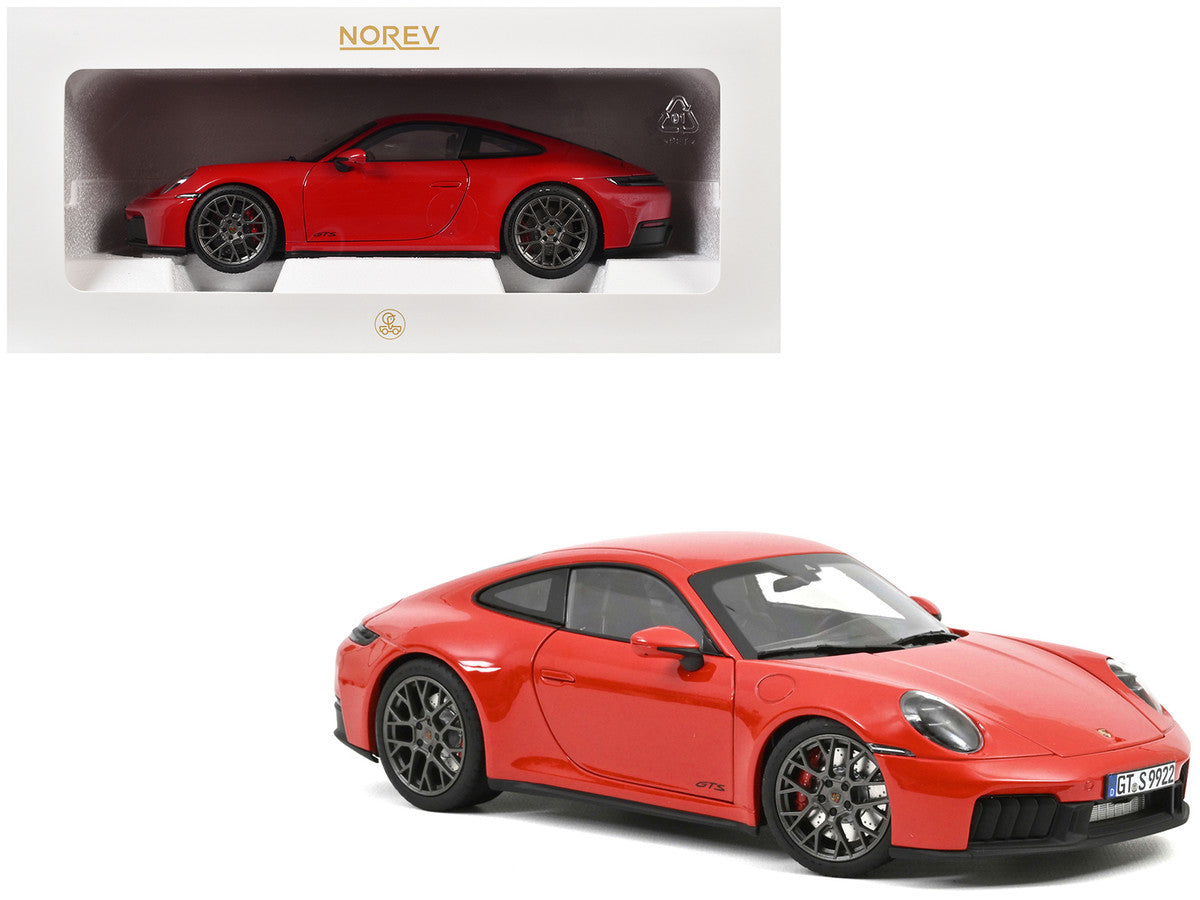 2024 Porsche 911 Carrera 4 GTS Guards Red 1/18 Diecast Model Car by Norev LuxuryLifeWay Online Store