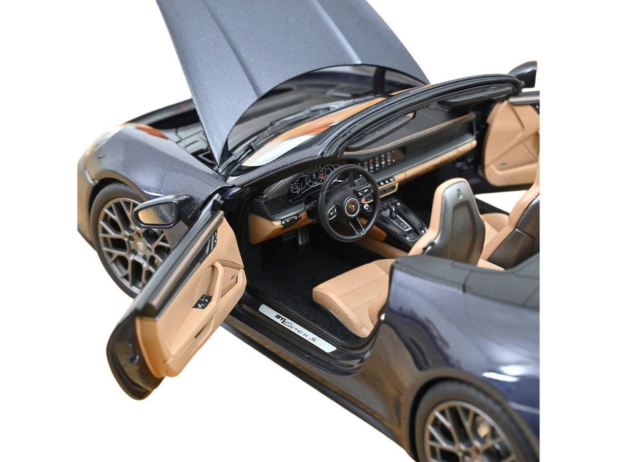 2024 Porsche 911 Carrera S Cabriolet Yachting Blue Metallic 1/18 Diecast Model Car by Norev LuxuryLifeWay Online Store