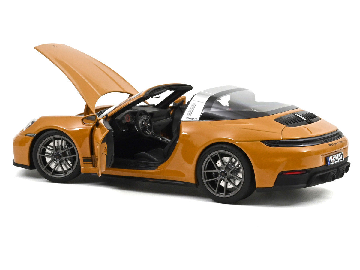 2024 Porsche 911 Targa Bahama Yellow with Black Stripes 1/18 Diecast Model Car by Norev LuxuryLifeWay Online Store