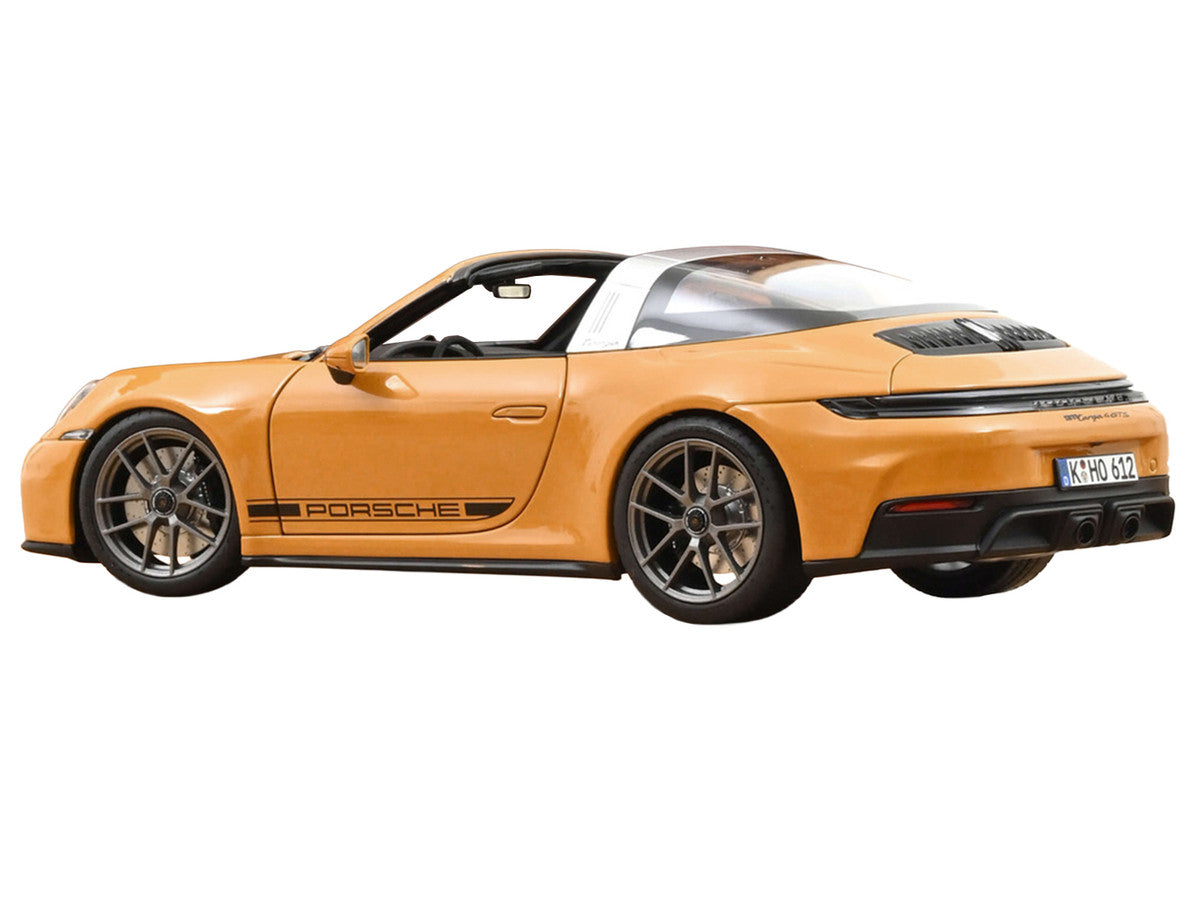 2024 Porsche 911 Targa Bahama Yellow with Black Stripes 1/18 Diecast Model Car by Norev LuxuryLifeWay Online Store