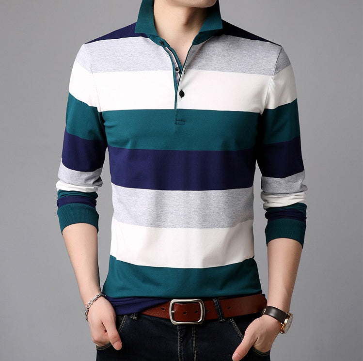 Casual Men's Slim Stripe T-shirt Clothing Tops Best YouTube Store