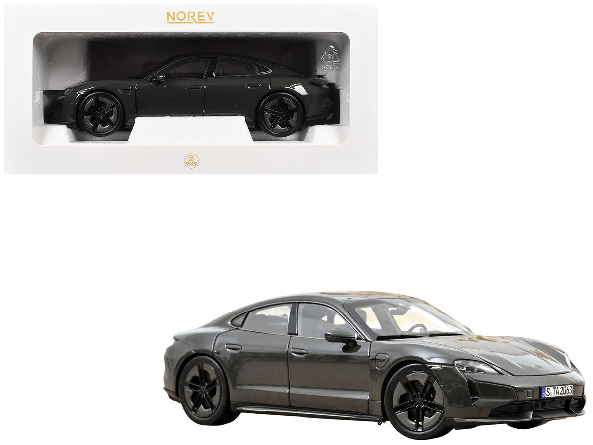 2024 Porsche Taycan Turbo S Slate Gray Neo 1/18 Diecast Model Car by Norev LuxuryLifeWay Online Store