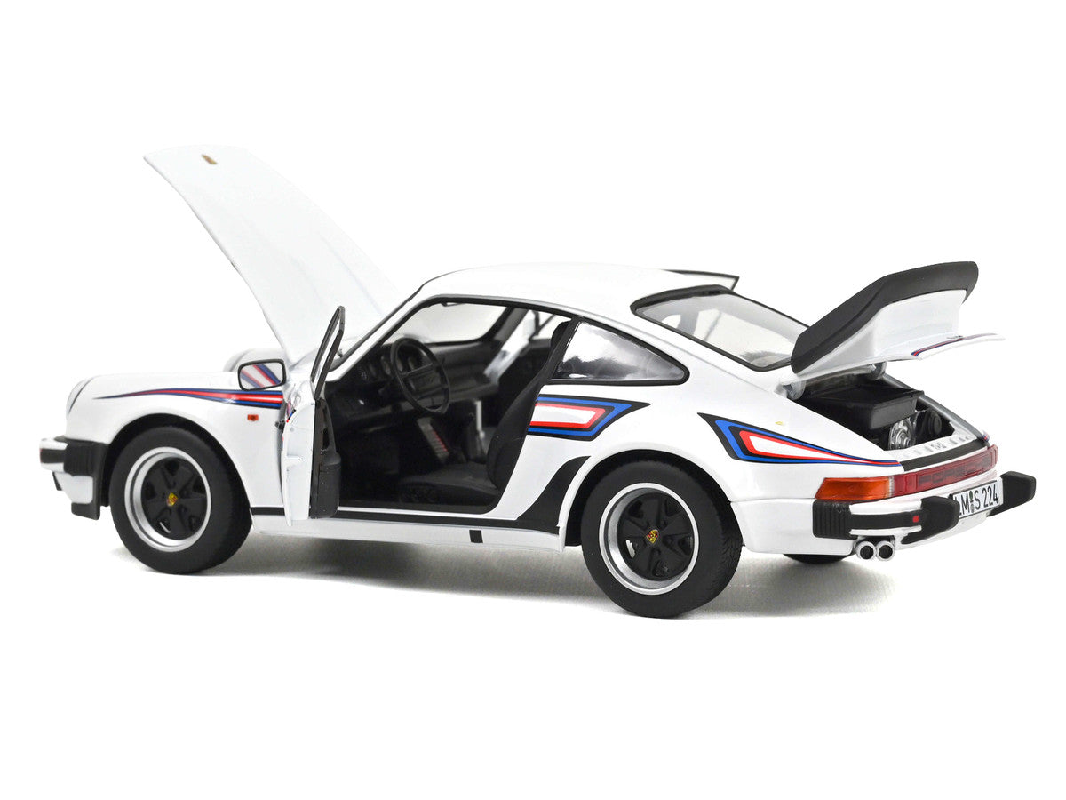 1980 Porsche 911 Turbo 3.3 White with Blue and Red Graphics 1/18 Diecast Model Car by Norev LuxuryLifeWay Online Store