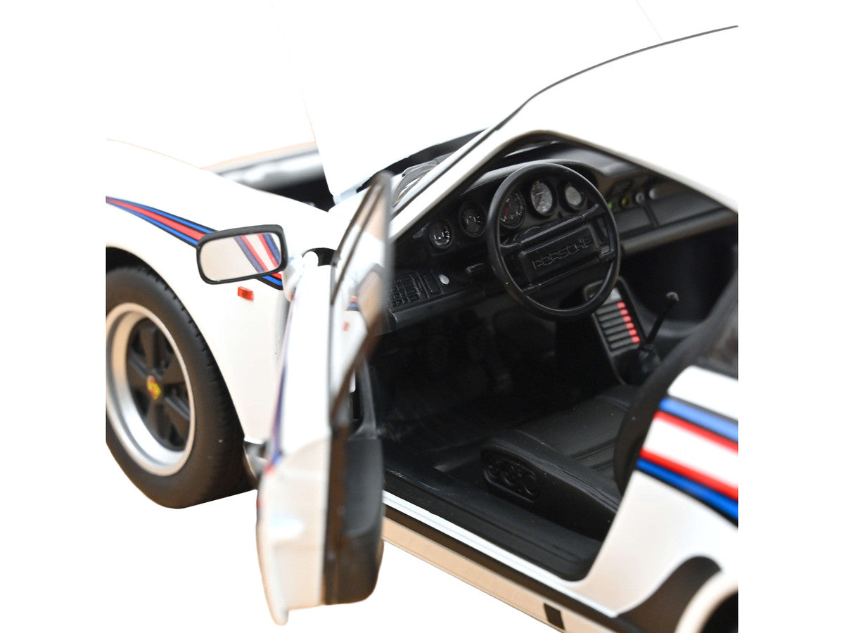 1980 Porsche 911 Turbo 3.3 White with Blue and Red Graphics 1/18 Diecast Model Car by Norev LuxuryLifeWay Online Store