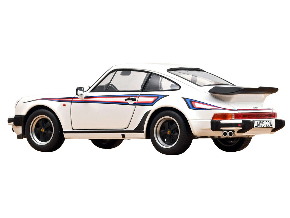 1980 Porsche 911 Turbo 3.3 White with Blue and Red Graphics 1/18 Diecast Model Car by Norev LuxuryLifeWay Online Store