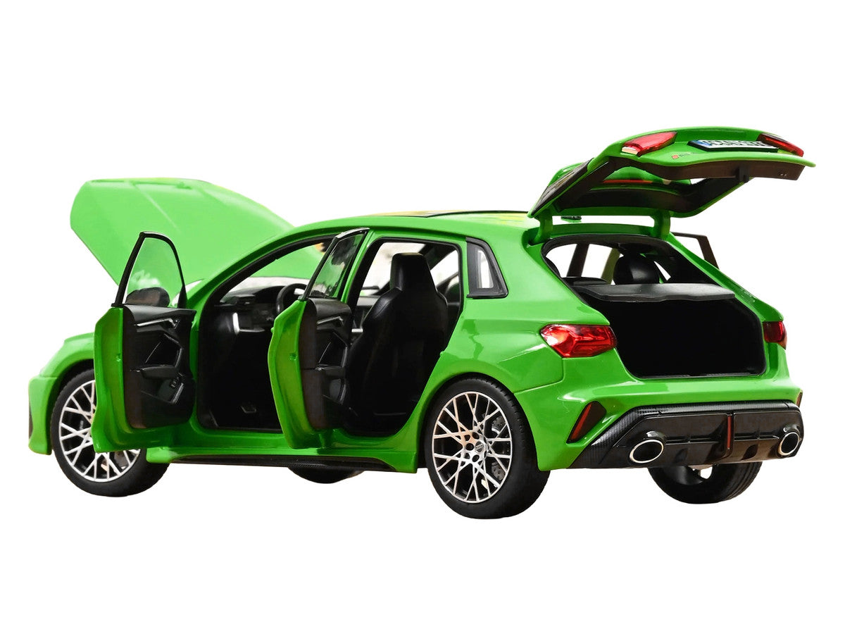 2025 Audi RS 3 Kyalami Green with Moonroof 1/18 Diecast Model Car by Norev LuxuryLifeWay Online Store