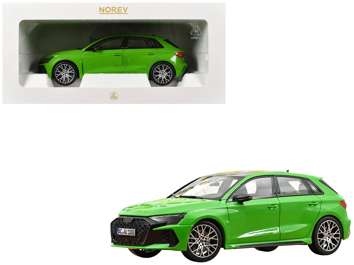 2025 Audi RS 3 Kyalami Green with Moonroof 1/18 Diecast Model Car by Norev LuxuryLifeWay Online Store