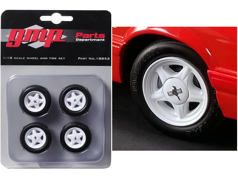 Pony Wheels and Tires Set of 4 pieces from "1992 Ford Mustang LX" 1/18 by GMP LuxuryLifeWay Online Store