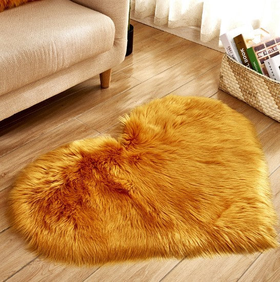 Plush Heart Shaped Carpet PearlNestDecor.com