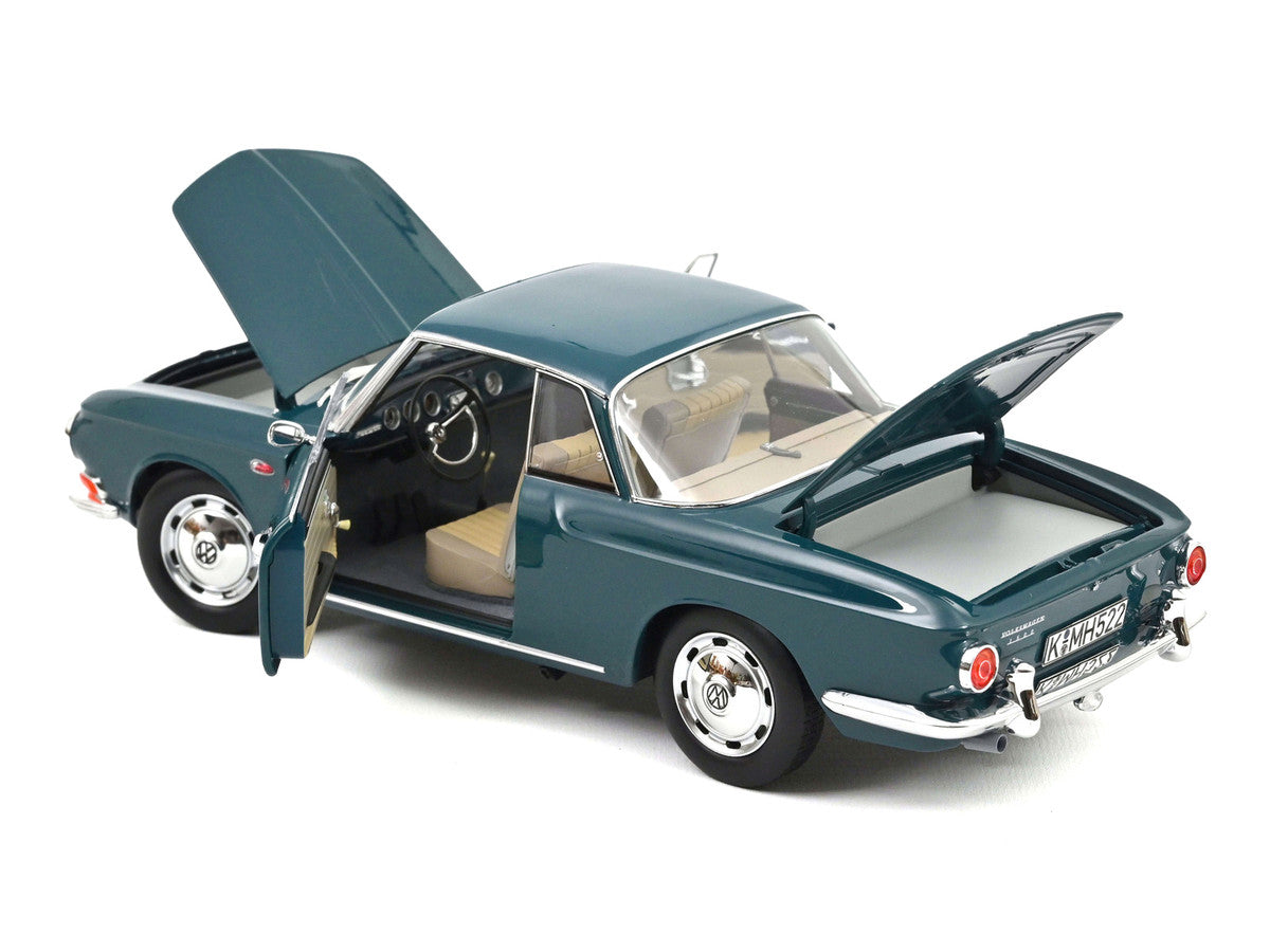 1963 Volkswagen Karmann Ghia 1500 Smaragd Green 1/18 Diecast Model Car by Norev LuxuryLifeWay Online Store