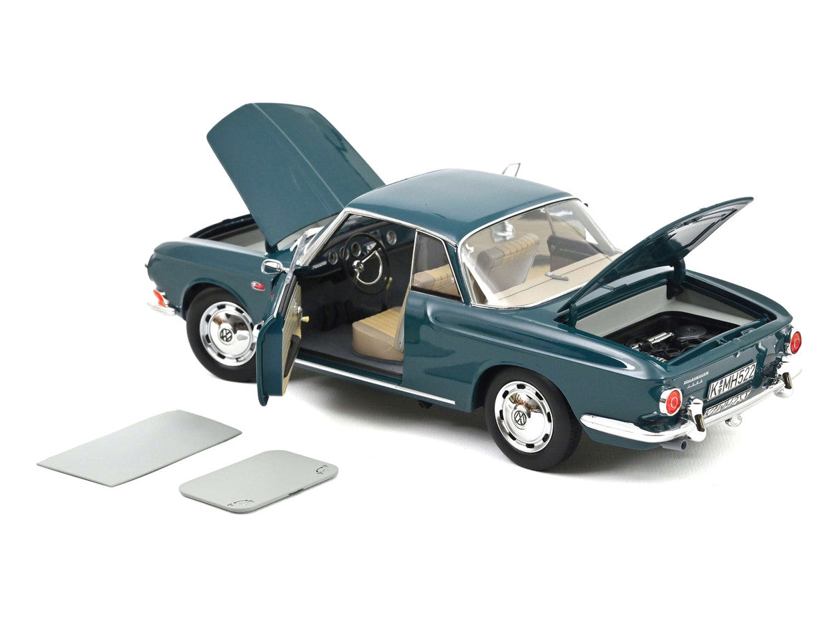 1963 Volkswagen Karmann Ghia 1500 Smaragd Green 1/18 Diecast Model Car by Norev LuxuryLifeWay Online Store