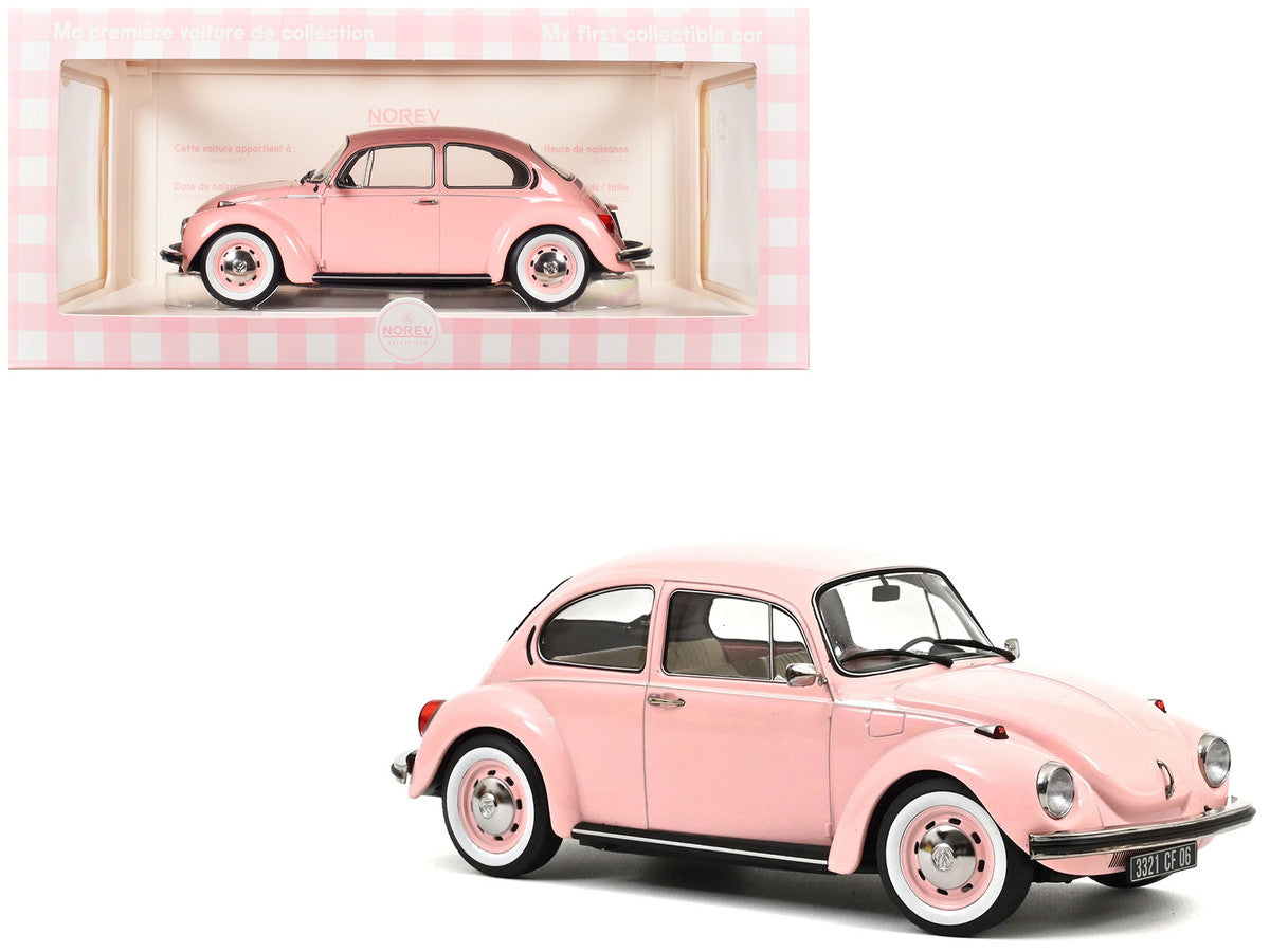 1973 Volkswagen 1303 Beetle Pastel Pink "New Baby Gift" 1/18 Diecast Model Car by Norev LuxuryLifeWay Online Store