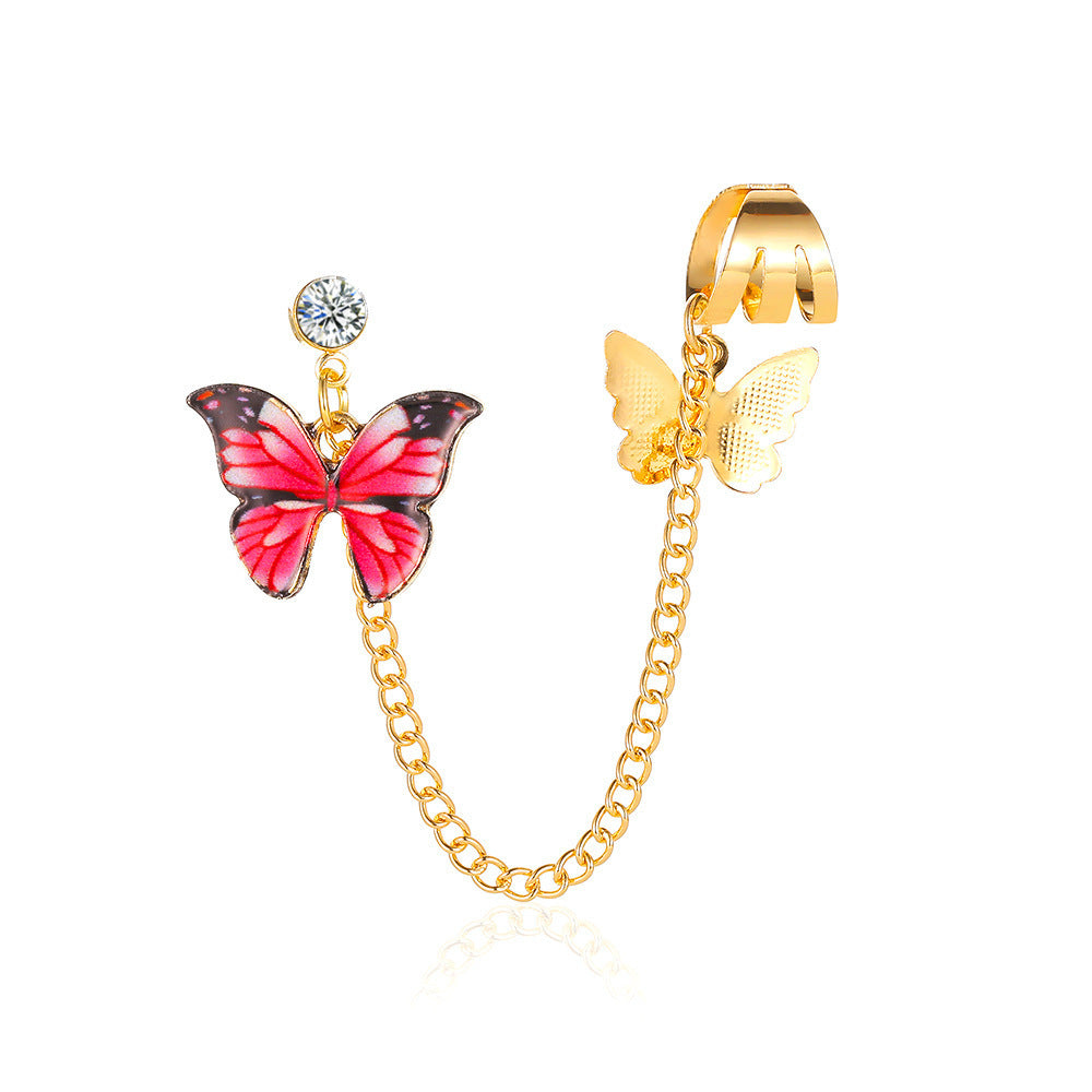 Fantasy Single Colorful Butterfly Earring