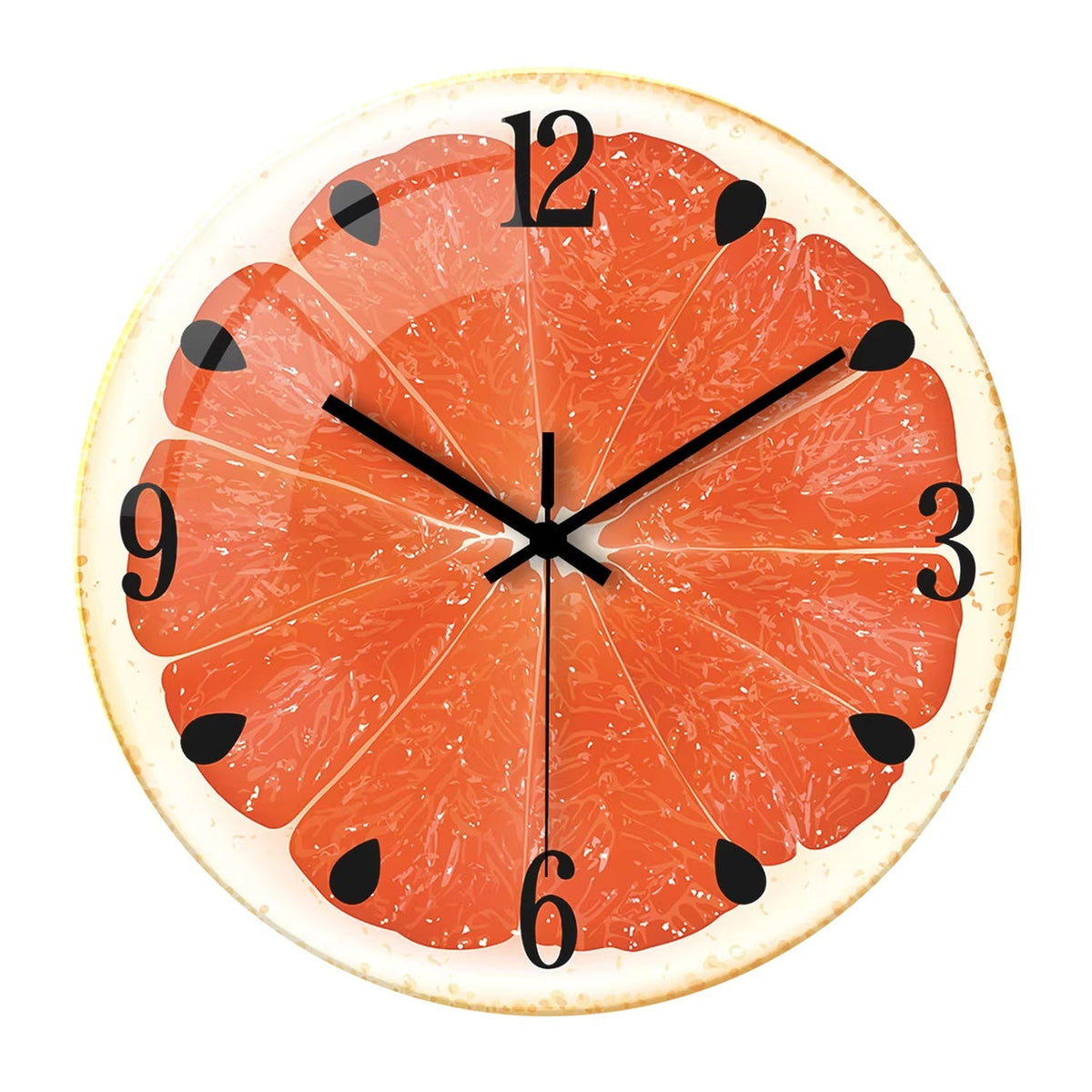 Fruit-colored Quiet-design Creative Glass Wall Clock Quartz Wall Clock PearlNestDecor.com