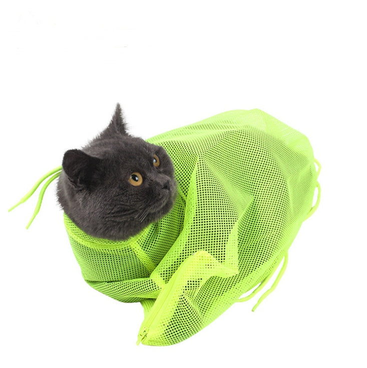 Pet Soft Cat Grooming Bag Adjustable Multifunctional Polyester Cat Washing Shower Mesh Bags Pet Nail Trimming Bags Pets Fashion