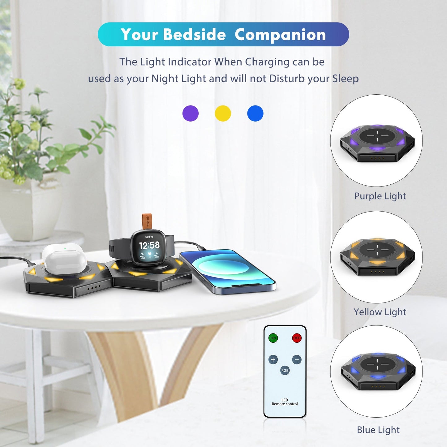 Fit for Apple 3-in-1 wireless charger fitbit versa3/sense watch wireless charger LuxuryLifeWay Online Store