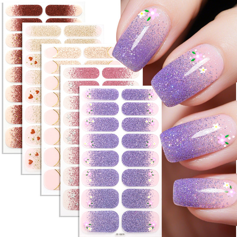 Gradient Onion Powder French Nail Applique Nail Stickers LadyShow.Store