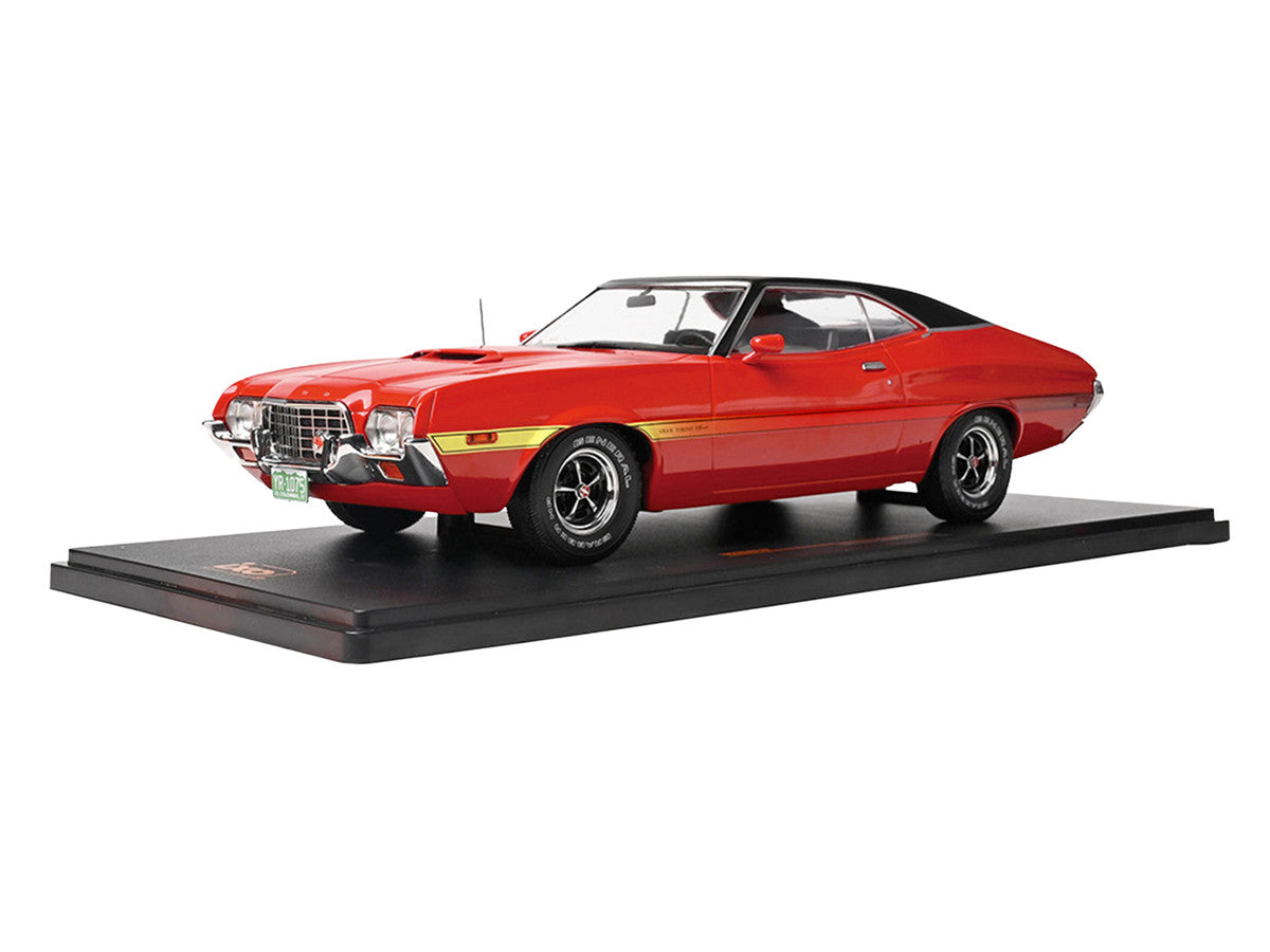 1972 Ford Gran Torino Sport 2-Door Red with Black Vinyl Top 1/18 Diecast Model Car by IXO Models LuxuryLifeWay Online Store
