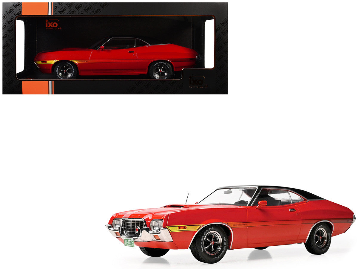 1972 Ford Gran Torino Sport 2-Door Red with Black Vinyl Top 1/18 Diecast Model Car by IXO Models LuxuryLifeWay Online Store
