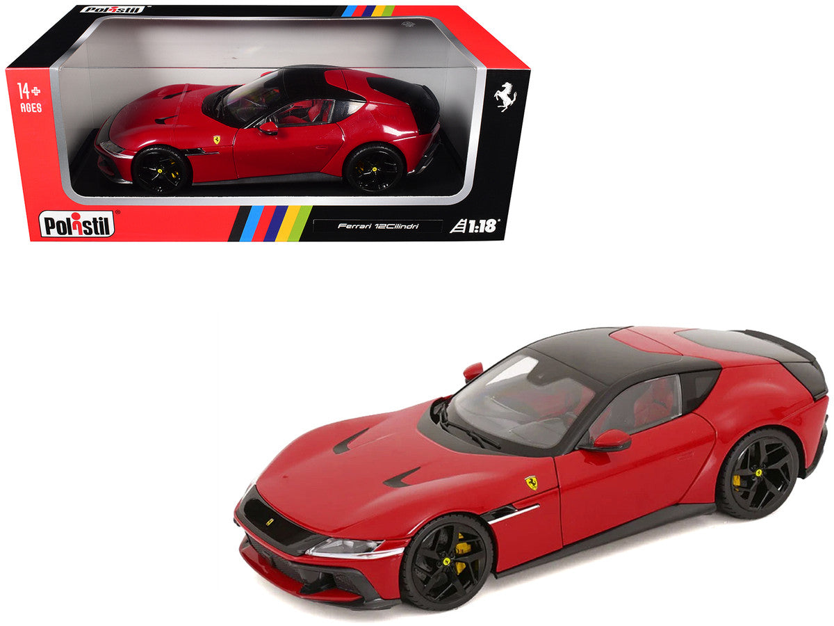 2024 Ferrari 12Cilindri Rosso Corsa Red with Black Top 1/18 Diecast Model Car by Polistil LuxuryLifeWay Online Store