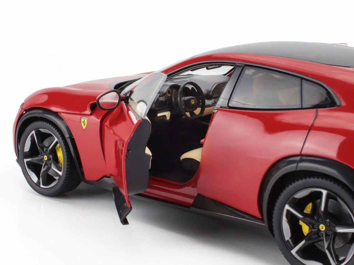 2022 Ferrari Purosangue Rosso Corsa Red with Black Top 1/18 Diecast Model Car by Polistil LuxuryLifeWay Online Store