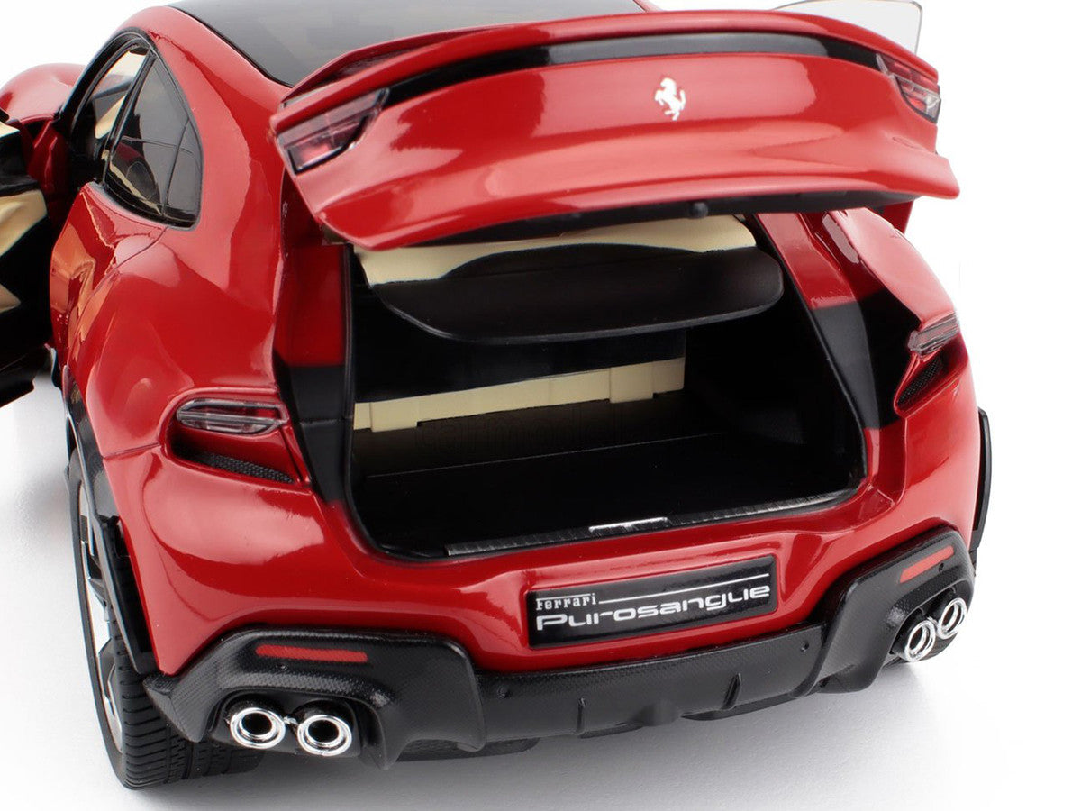 2022 Ferrari Purosangue Rosso Corsa Red with Black Top 1/18 Diecast Model Car by Polistil LuxuryLifeWay Online Store