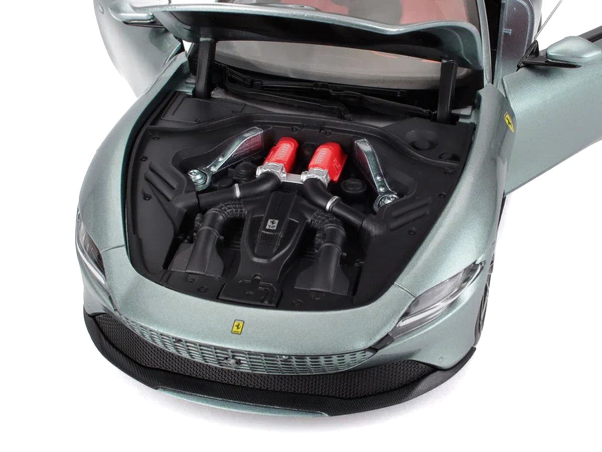 2019 Ferrari Roma Gray Metallic with Pink Interior 1/18 Diecast Model Car by Polistil LuxuryLifeWay Online Store