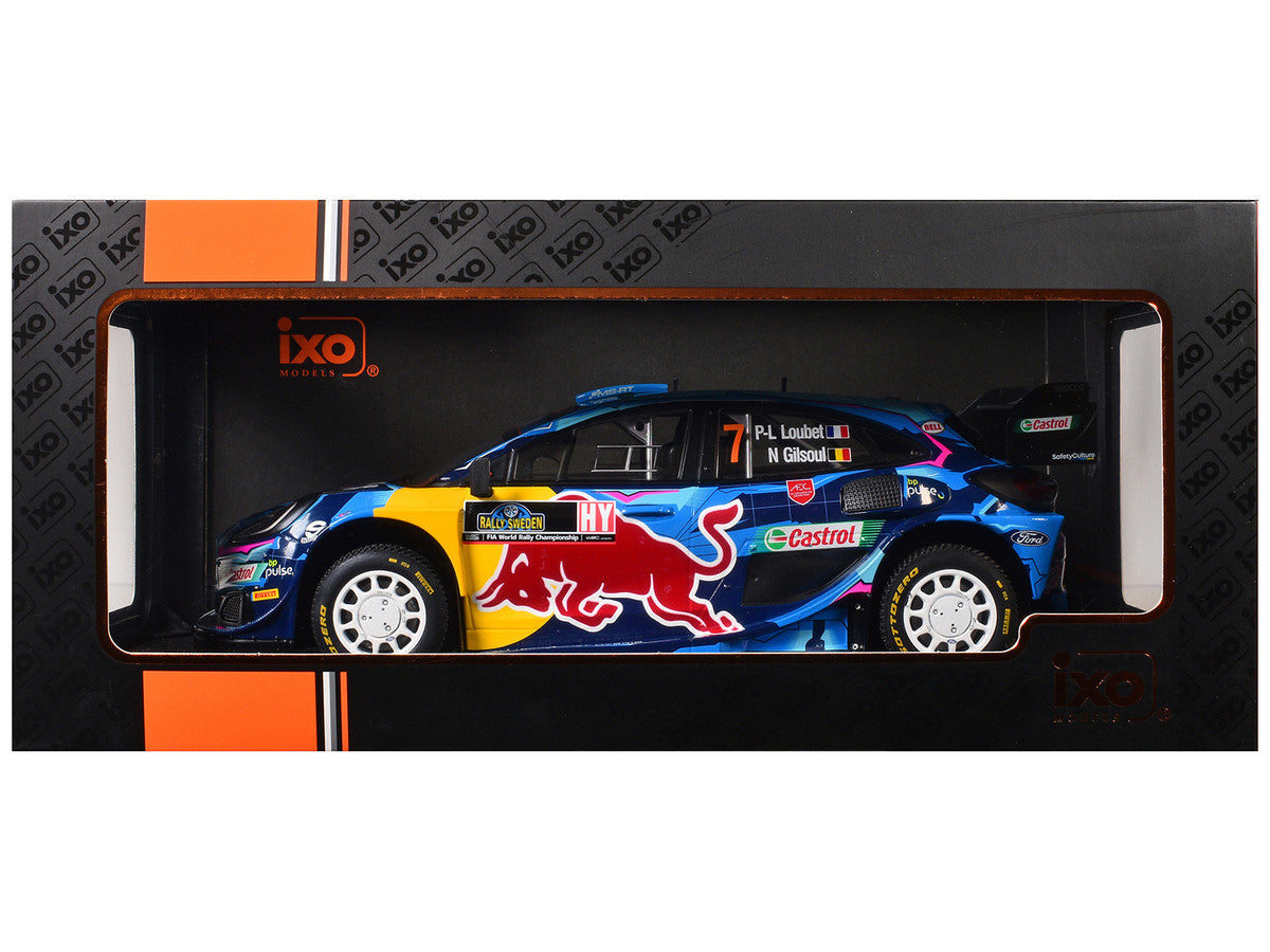 Ford Puma Rally1 #7 Pierre-Louis Loubet - Nicolas Gilsoul "Rally Sweden" (2023) 1/18 Diecast Model Car by IXO Models LuxuryLifeWay Online Store