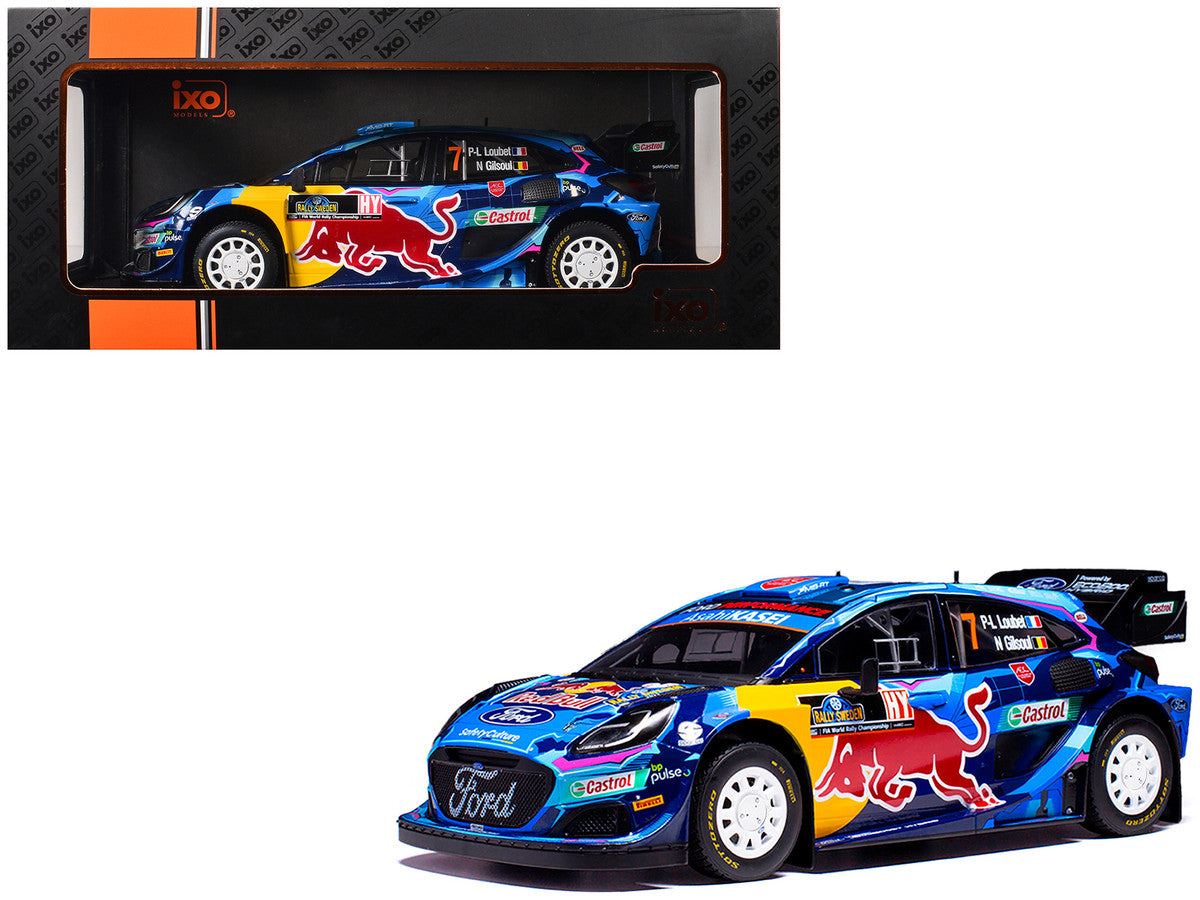 Ford Puma Rally1 #7 Pierre-Louis Loubet - Nicolas Gilsoul "Rally Sweden" (2023) 1/18 Diecast Model Car by IXO Models LuxuryLifeWay Online Store