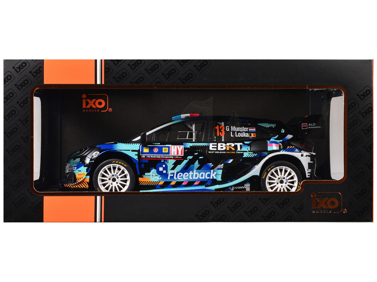 Ford Puma Rally1 #13 Gregoire Munster - Louis Louka "Central European Rally" (2023) 1/18 Diecast Model Car by IXO Models LuxuryLifeWay Online Store