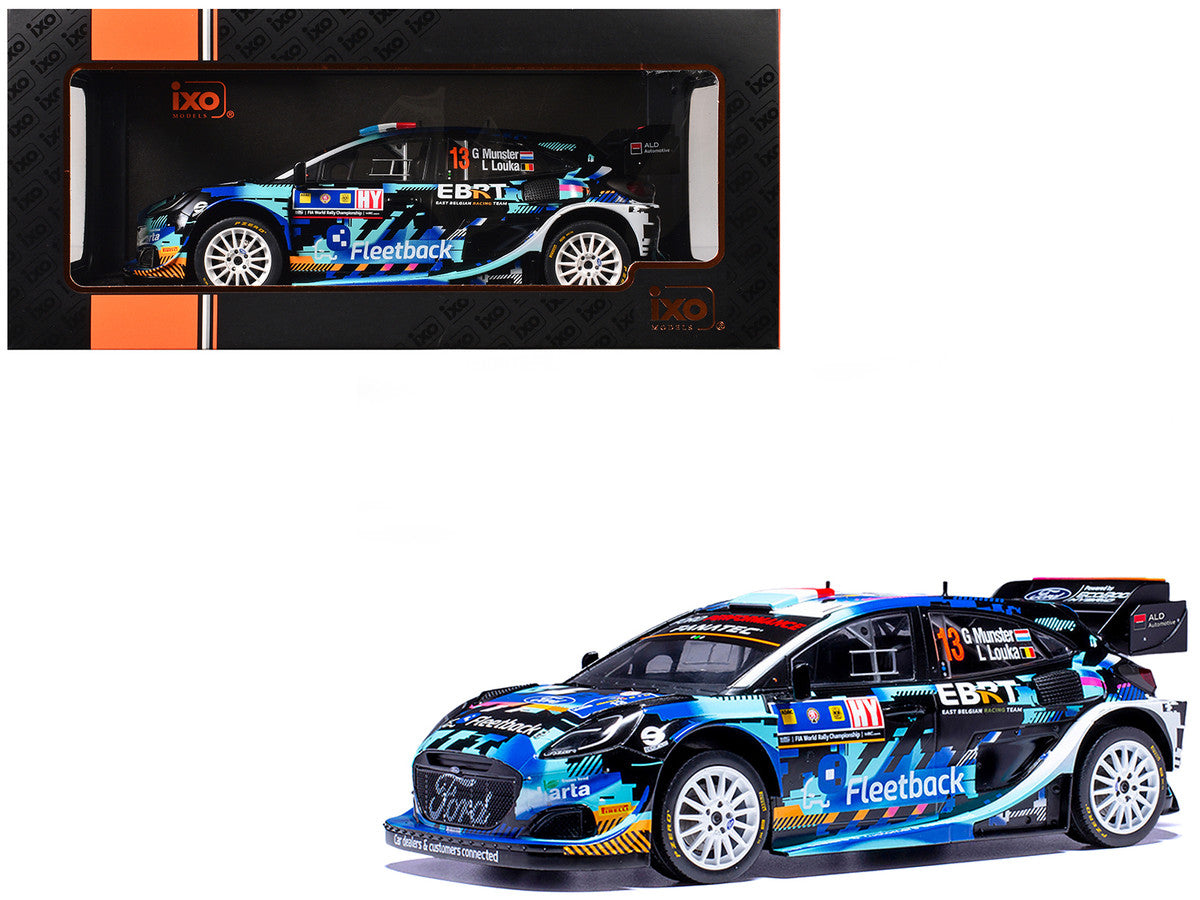 Ford Puma Rally1 #13 Gregoire Munster - Louis Louka "Central European Rally" (2023) 1/18 Diecast Model Car by IXO Models LuxuryLifeWay Online Store
