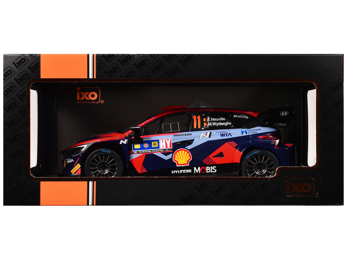 Hyundai i20 N Rally1 #11 Thierry Neuville - Martijn Wydaeghe Winner "Central European Rally" (2023) 1/18 Diecast Model Car by IXO Models LuxuryLifeWay Online Store