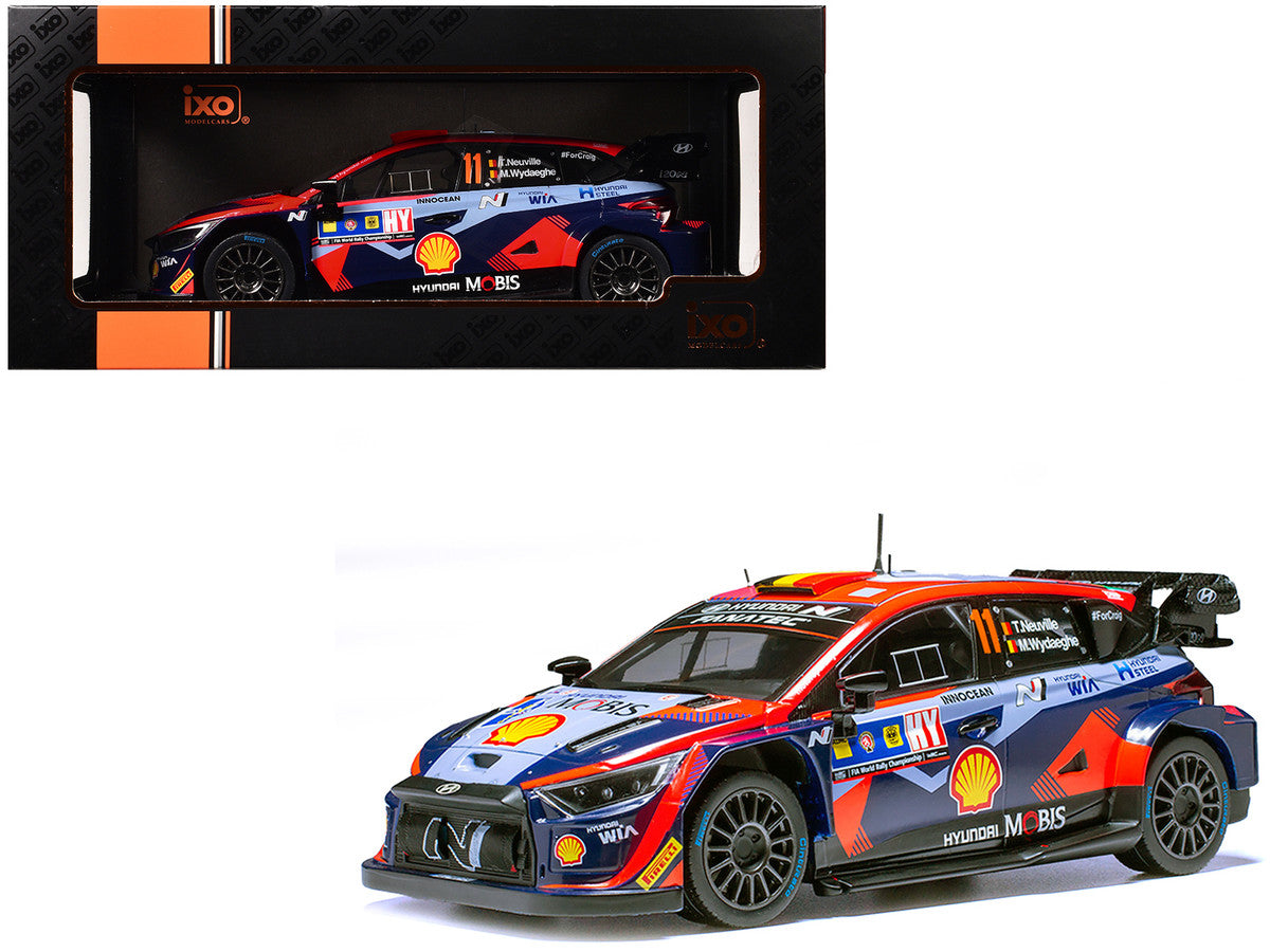 Hyundai i20 N Rally1 #11 Thierry Neuville - Martijn Wydaeghe Winner "Central European Rally" (2023) 1/18 Diecast Model Car by IXO Models LuxuryLifeWay Online Store