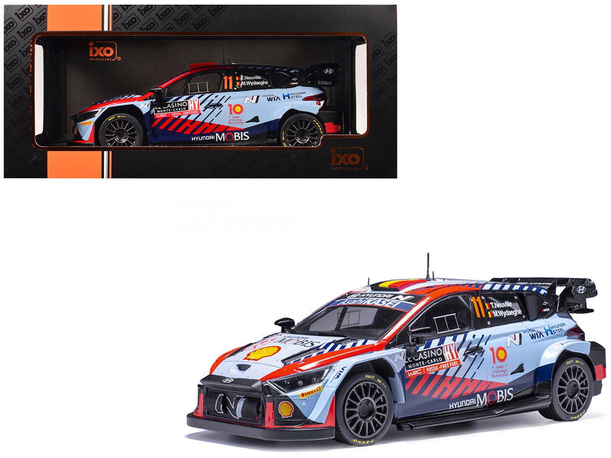 Hyundai i20 N Rally1 #11 Thierry Neuville - Martijn Wydaeghe Winner "Rallye Monte-Carlo" (2024) 1/18 Diecast Model Car by IXO Models LuxuryLifeWay Online Store