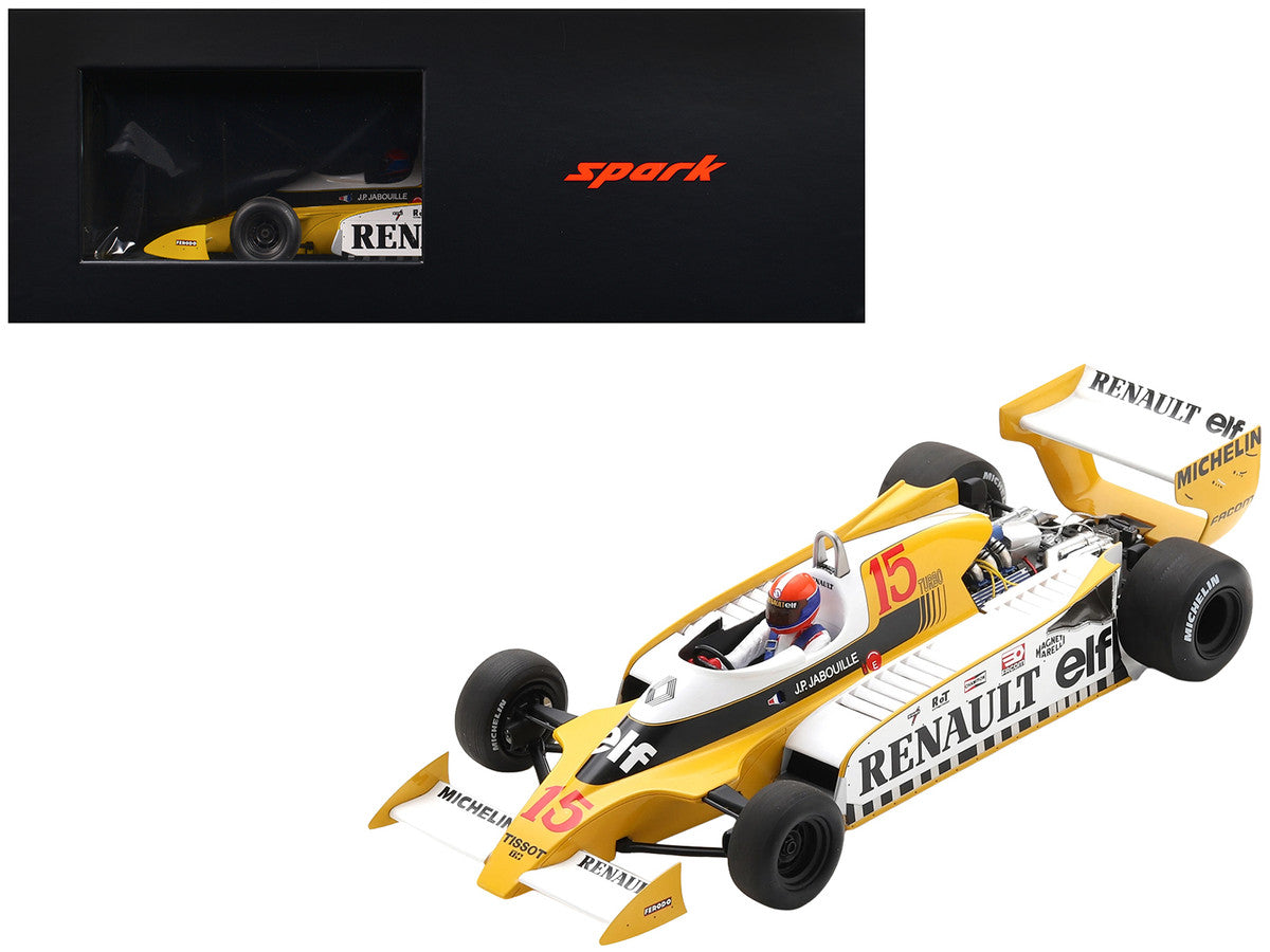 Renault RS11 #15 Jean-Pierre Jabouille "Equipe Renault Elf" Winner Formula One F1 "French GP" (1979) with Acrylic Display Case 1/18 Model Car by Spark LuxuryLifeWay Online Store