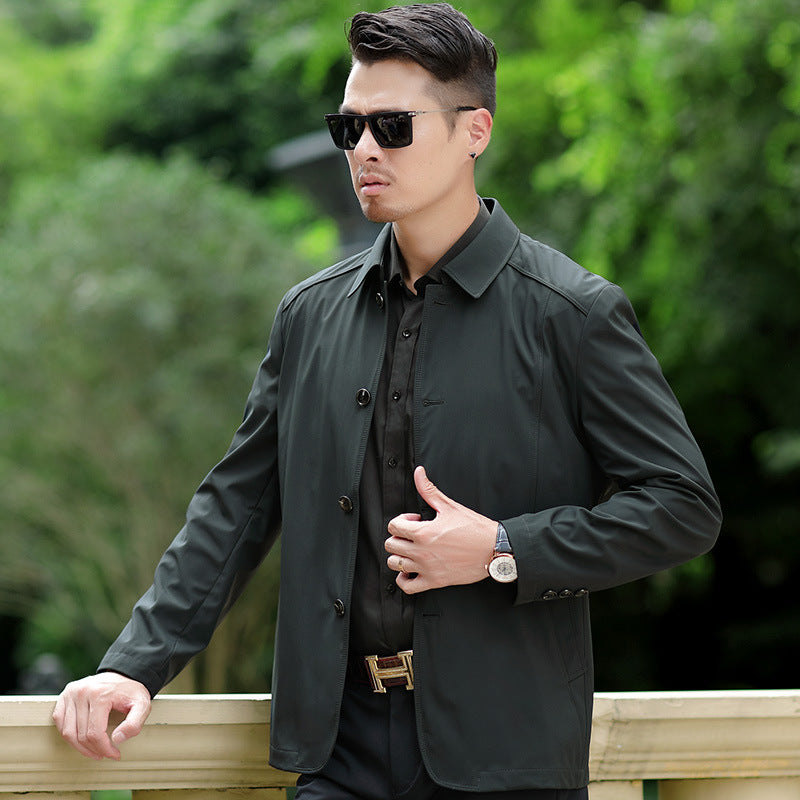 Men's Casual Jacket for Ages 40-50, Spring/Fall Pi-Mart