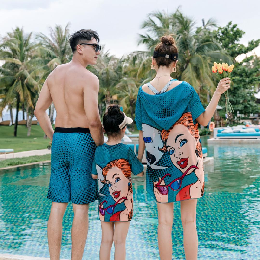 Parent-child Swimsuit Mother And Daughter Split Flat Angle Three-piece Set LadyShow.Store